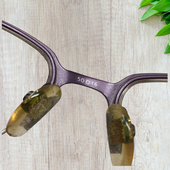 Anne Klein Purple Cat Eye Half Rim Eyeglasses Frames Only AK9115 560 50-16-135 - Picture 6 of 10